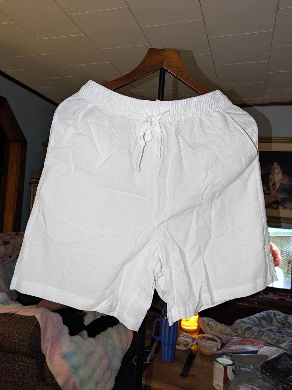 Women's White And Black Drawstring Casual Shorts Size Small NWT 2 For 1